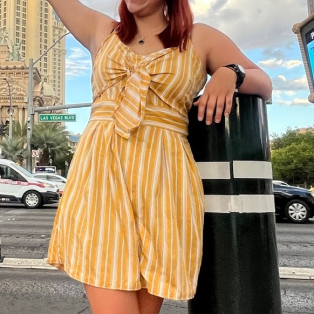 Yellow striped Jumpsuit